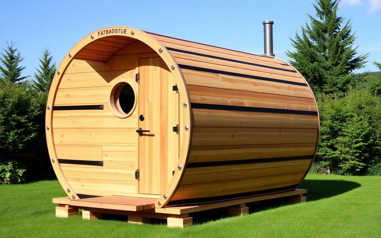 Fatbadstue (tønne) — Barrel sauna