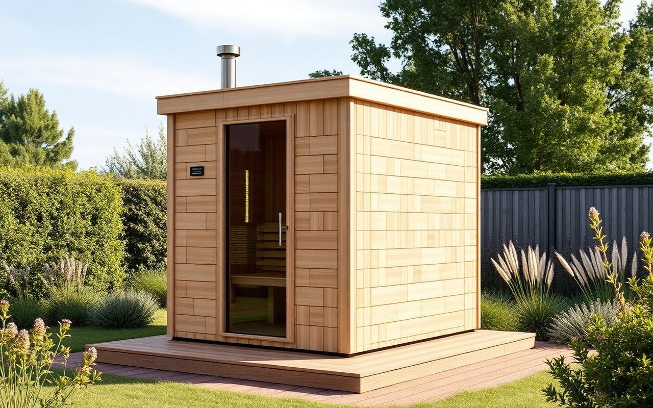 Minimalistisk kubebadstue — Minimalist cube sauna