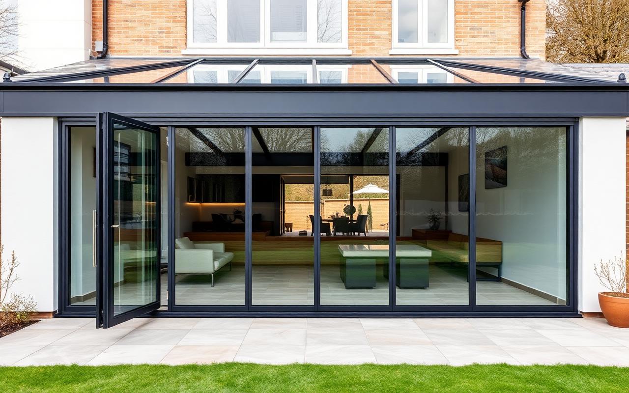 Foldedør-tilbygg — Bi-fold door extension